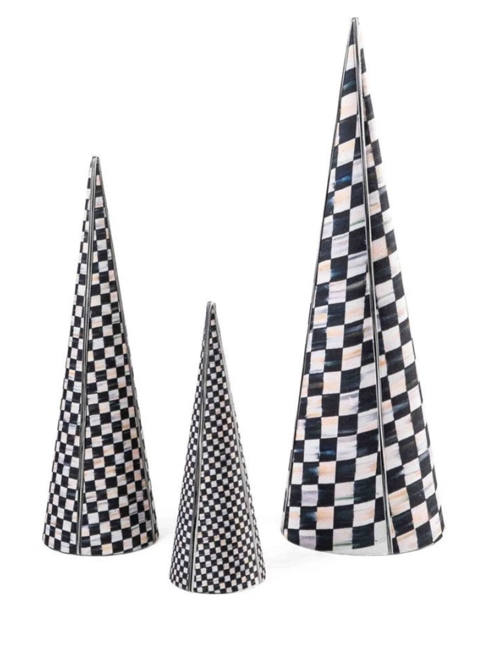 Mackenzie-Childs Courtly Cone Trees, Set of 3. New with tags. LAST SET!